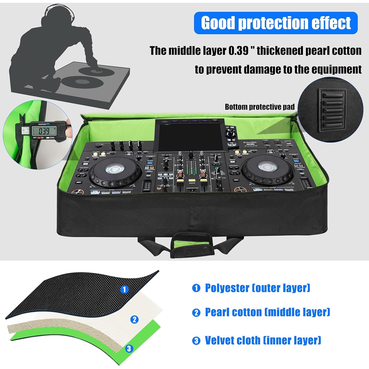 IBVIVIC Lightweight Controller Storage Bag Case for DDJ 1000 1000SRT/DDJ FLX10/DDJ RX2/DDJ RX3/DDJ REV7