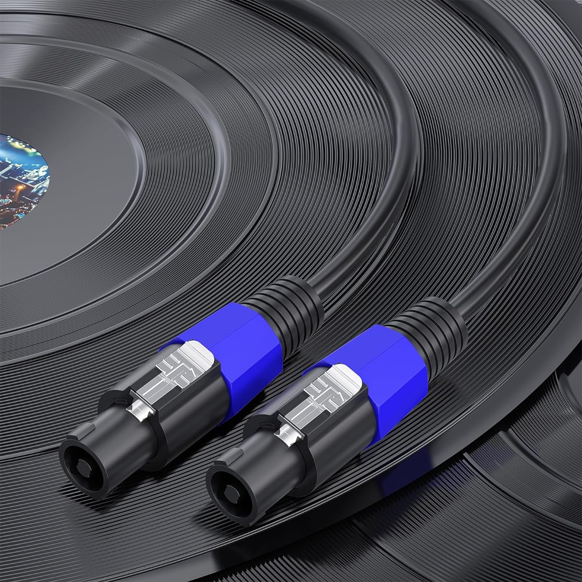 EPYOADO 25ft Professional Speakon to Speakon Cable 12 AWG Patch Cord DJ/PA Audio Amplifier Speaker Cable Wire Pack of 2