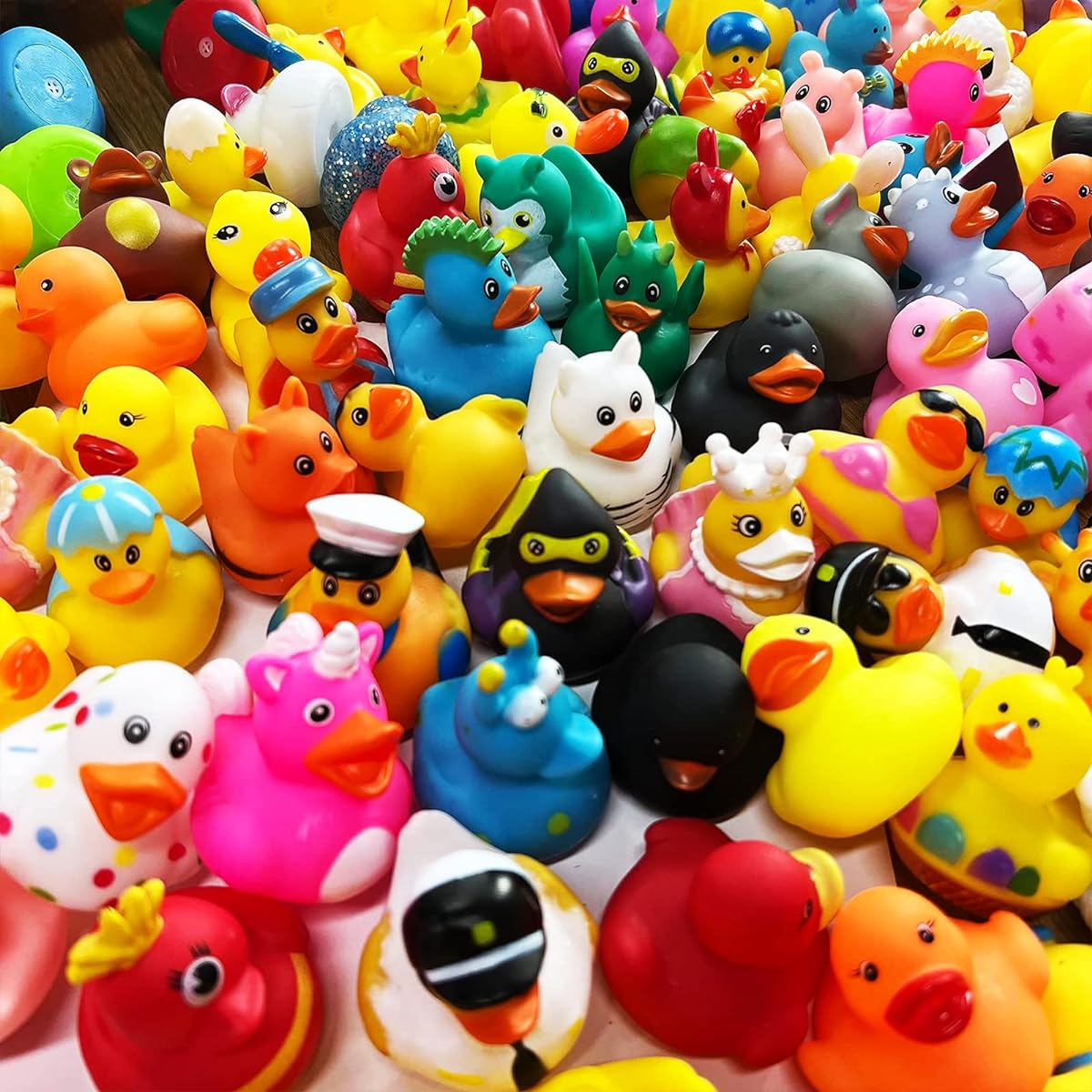 Rubber Ducks for Kids Toddlers Cute Duck Bathtub Pool Toys Multiple Characters Carnival Fun (10 Pack)
