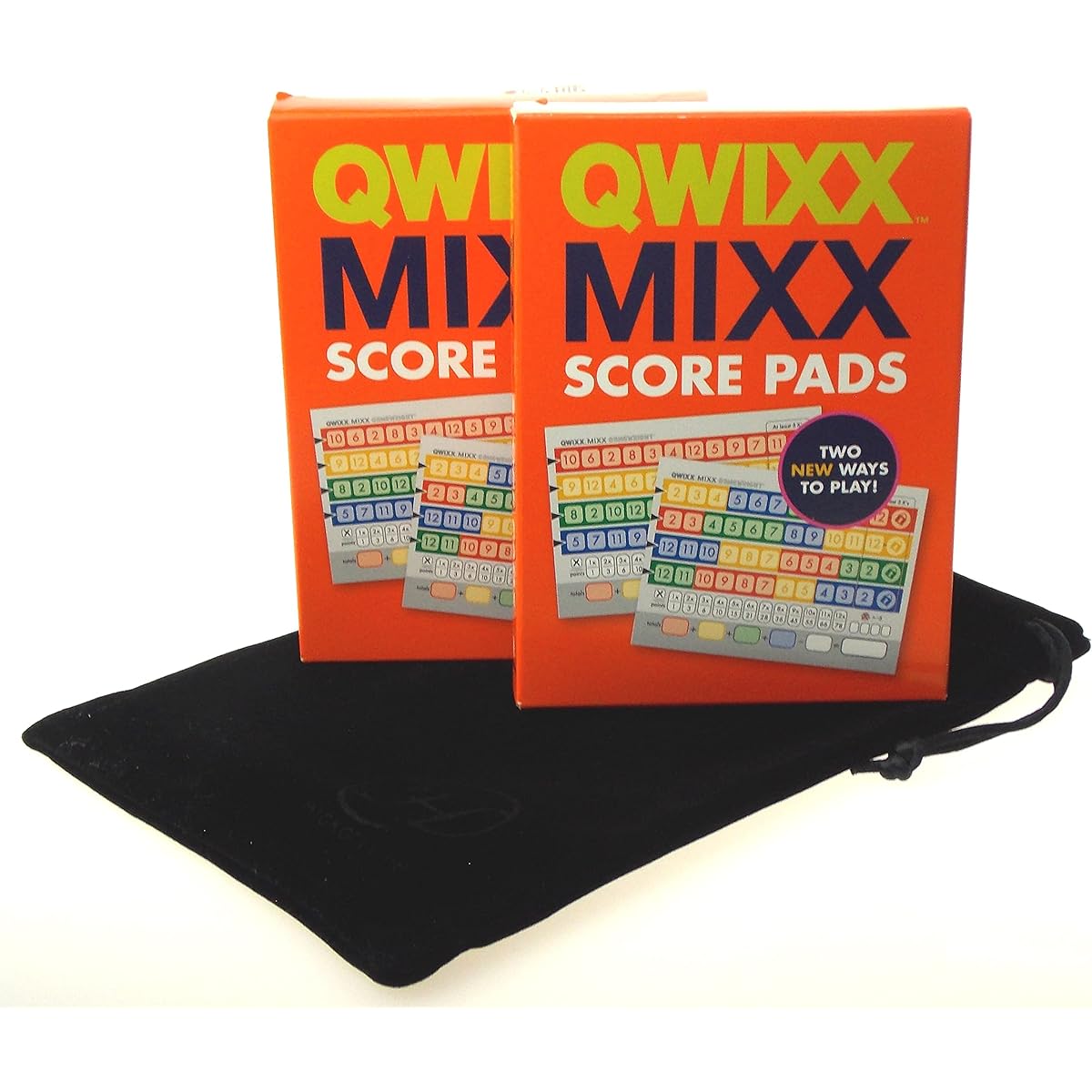 QWIXX Mixx 2 Replacement Score Pad Box Set - 400 Score Sheets (Score Cards) - Bonus Hickoryville Velour Storage Bag