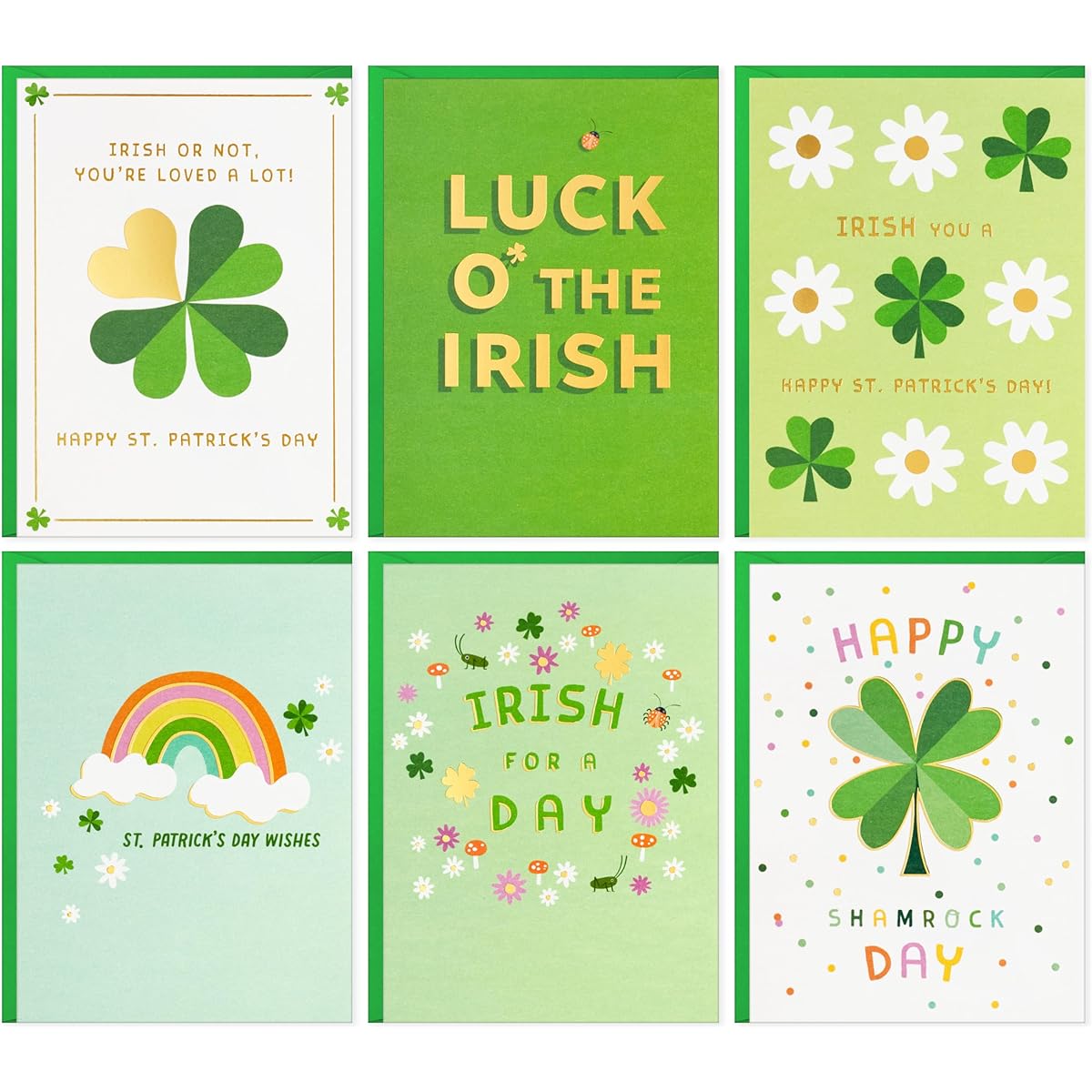Hallmark St. Patrick's Day Card Assortment (24 Blank Cards with Envelopes) for Kids Teens Friends