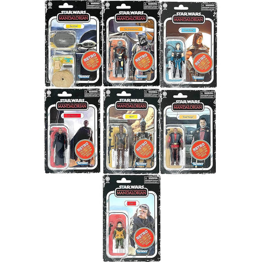 Star Wars The Mandalorian Retro Collection 7 Piece Set 3.75 inches