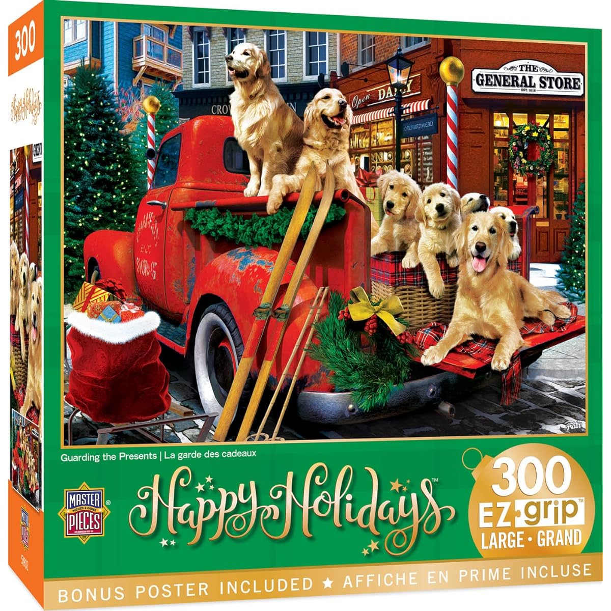 Baby Fanatic MasterPieces 300 Piece EZ Grip Christmas Jigsaw Puzzle - Protect the Present - 18"x24"