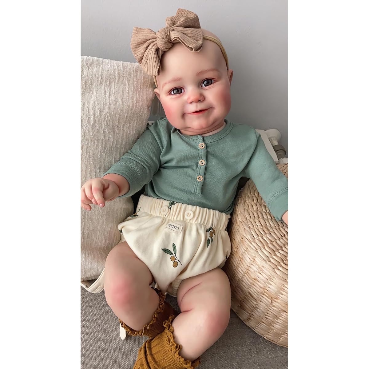 TERABITHIA 20" Lifelike Premier Baby Size Reborn Doll, Soft Weighted Body Feel, Real Sweet Smile, Realistic Newborn Baby Girl Doll, Moment in My Arms, Forever in My Heart
