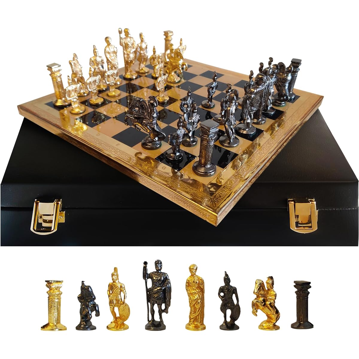 Blessings Decor Metal Chess Set (Roman 14 x 14)
