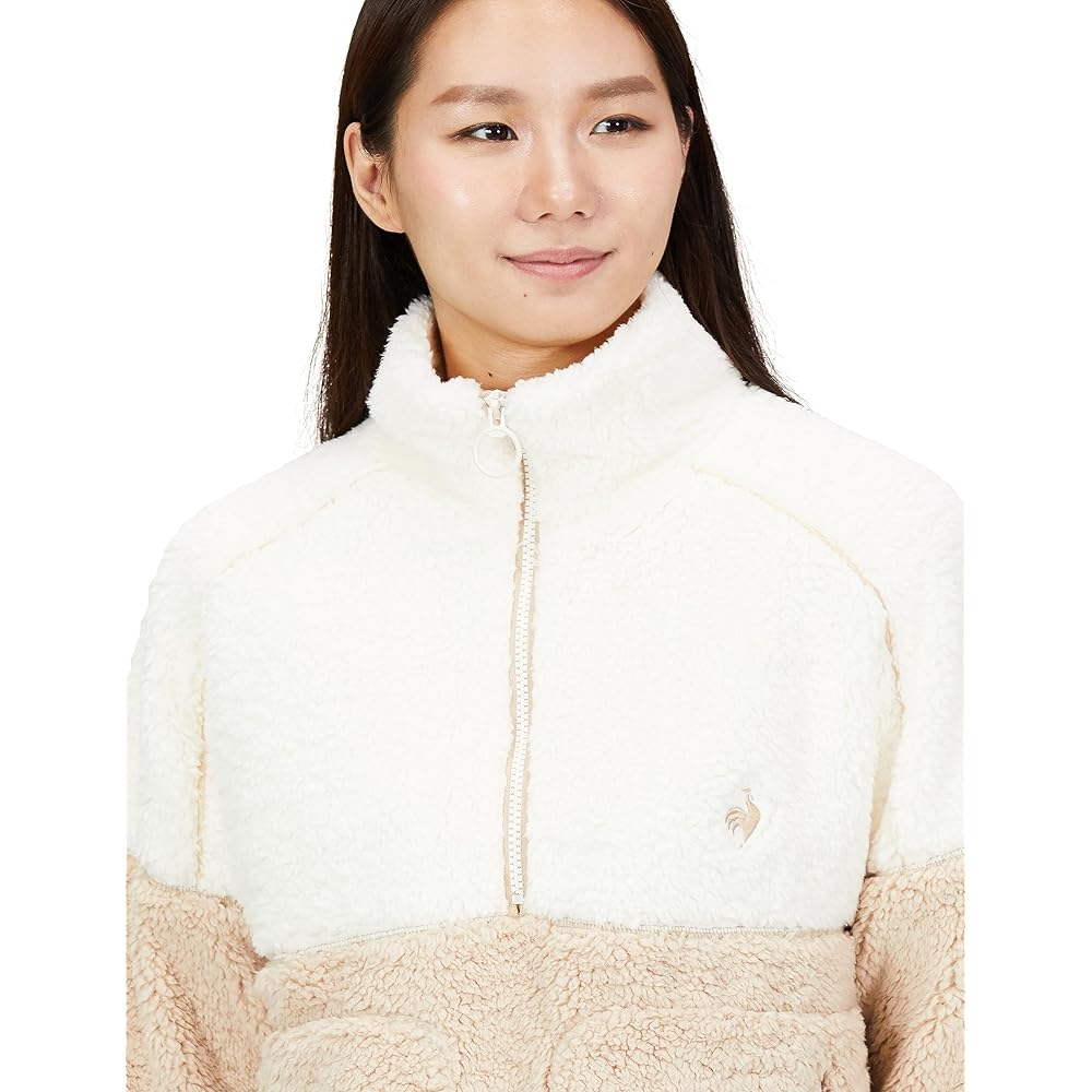[Le Coq Sportif] Cut and Sew Boa Pullover Thermal Half Zip Cute Golf QGWWJL53 Women's