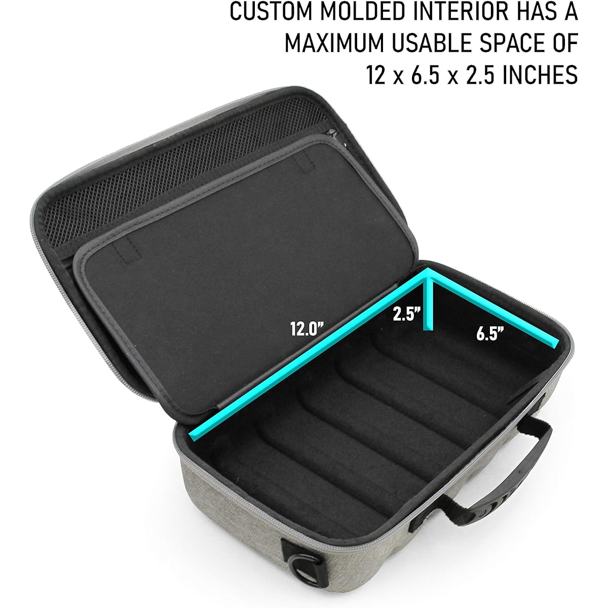 CASEMATIX Gray Audio Mixer Case Compatible with Yamaha AG06MK2 USB Interface or Yamaha AG03MK2 Audio Mixer & Recording Accessories - Only Carry Case with Shoulder Strap and Carry Handle Included