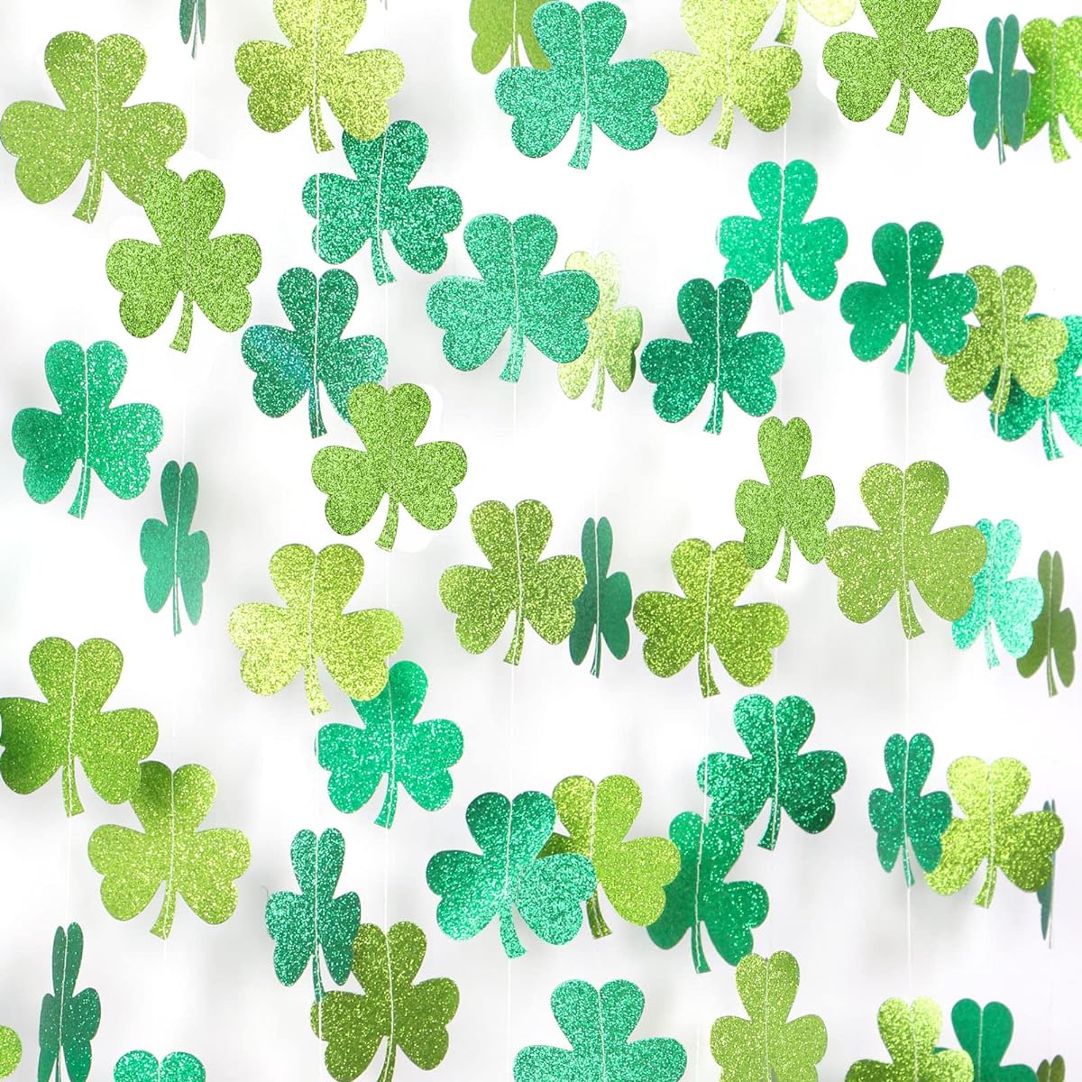 Panduora St. Patrick's Day Decorations Shamrock Green Garland 35ft St. Patrick's Day Decorations Hanging Decor Streamer Banner Baby Birthday Irish Party Decor Accessories