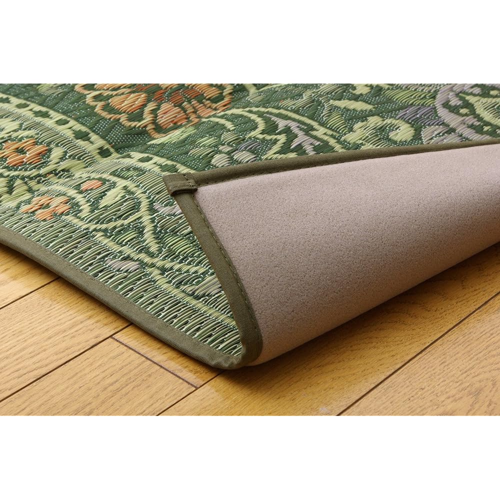 Ikehiko Igusa Mat Corridor Mat "F Vivian" Green Approx. 80 x 340 cm (Back: Urethane)