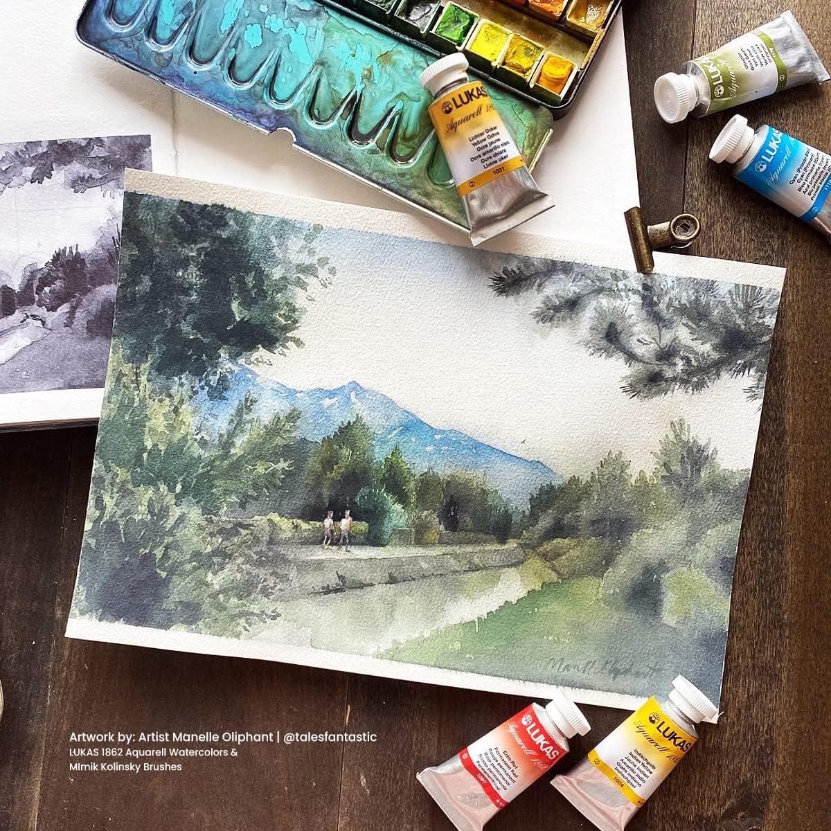 LUKAS Half Pan Watercolor Paint 24 Color Set