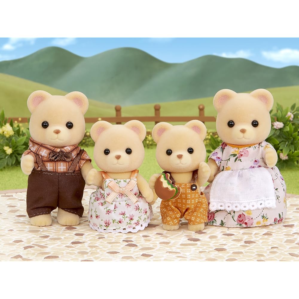 Sylvanian Families Doll Bear Family FS-04 & Sylvanian Families Drive Together Family Wagon V-02 [Set Purchase]