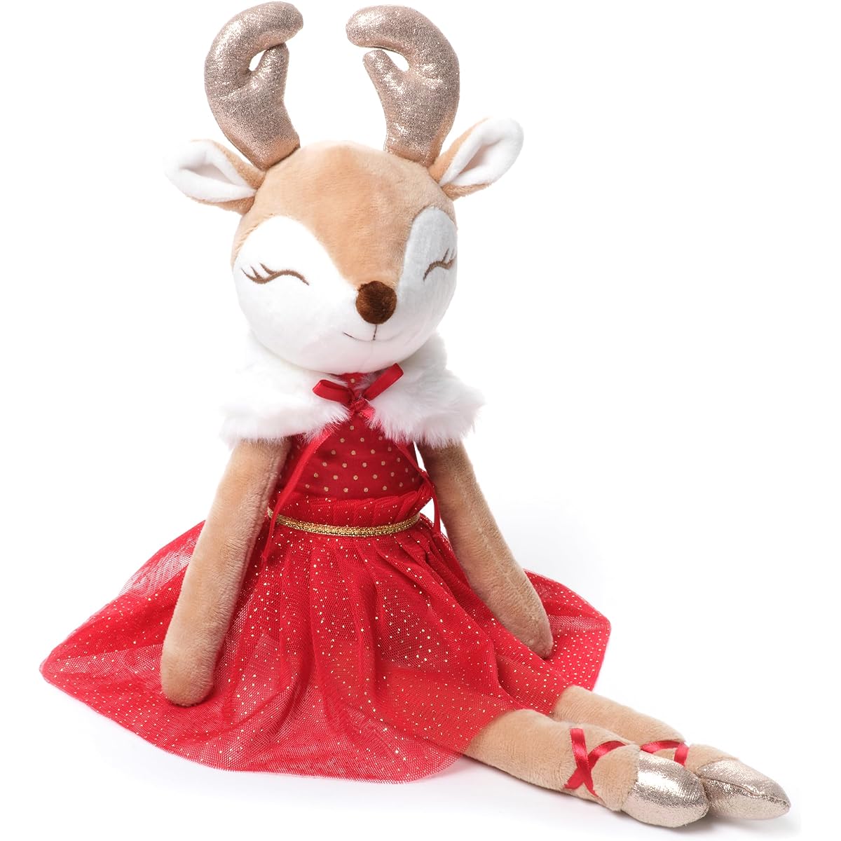 Bearington Noella Plush Reindeer Ballerina Doll 16.5"