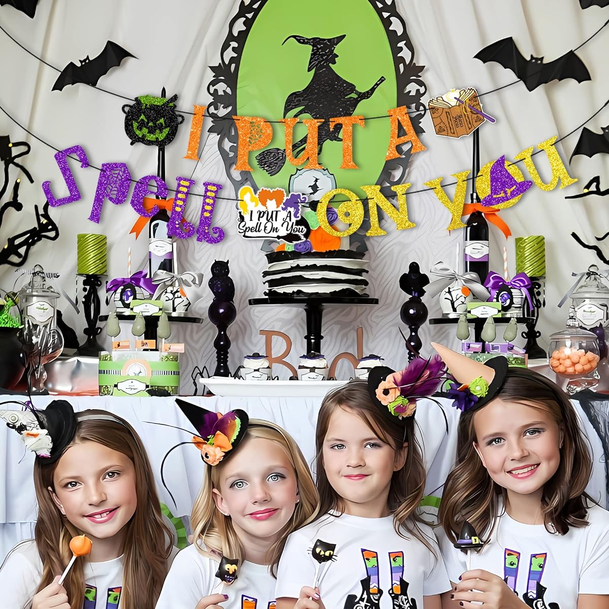 I Put A Spell On You Banner Glitter Hocus Pocus Halloween Decorations Witch Party Decorations Hocus Pocus Birthday Party Supplies