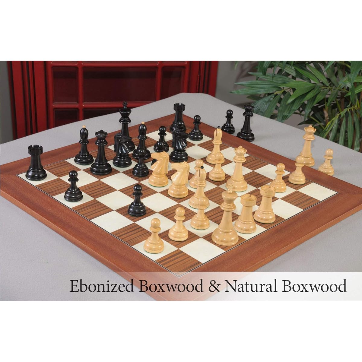The House of Staunton 1972 Skopje Olympic Series Chess Pieces - 4.4" King Ebonized Boxwood and Boxwood