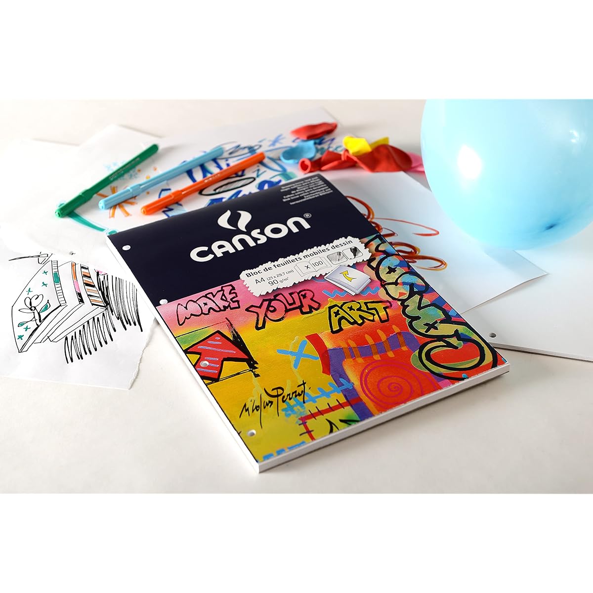 Canson Bristol A4 Loose Sheet Perforated Drawing Pad 90gsm 50 Sheets White
