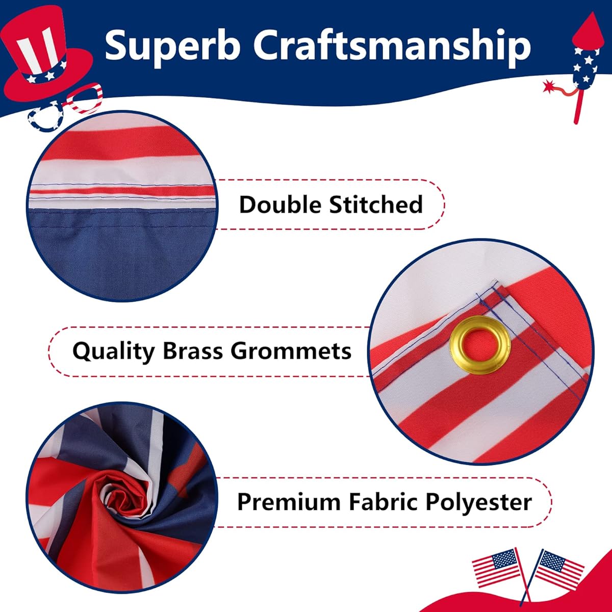 Rosche Large 4th of July Banner Decoration 72" x 48" Backdrop Happy 4th of July Independence Day Fireworks Balloon Party Supplies Photo Backdrop Indoor Outdoor Yard Yard Home Decor