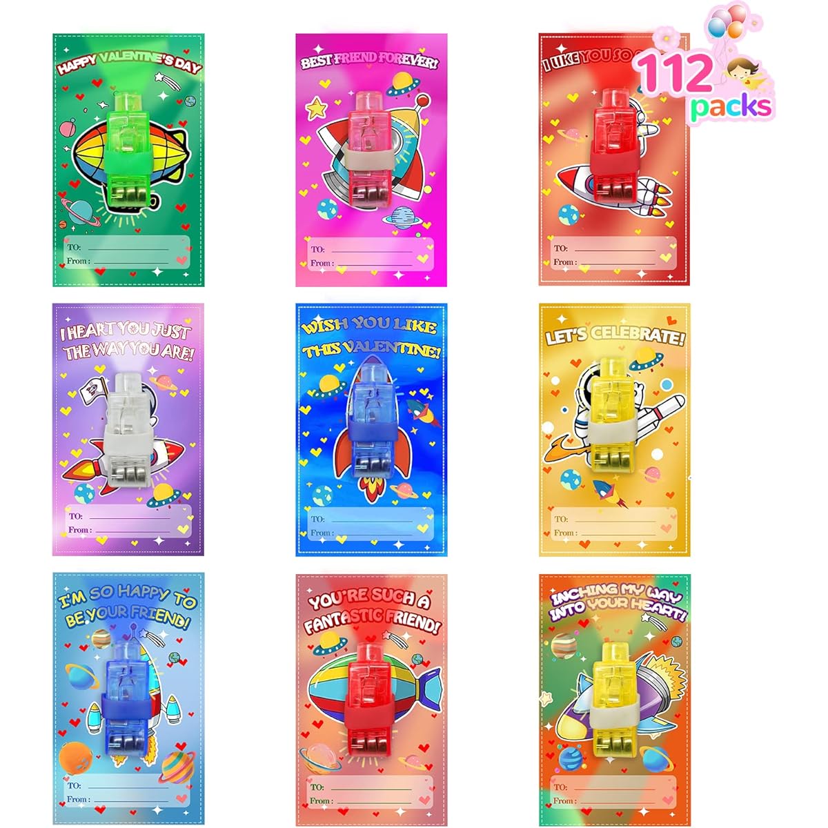 GIFTARC Valentine's Day Kids Card Finger Light