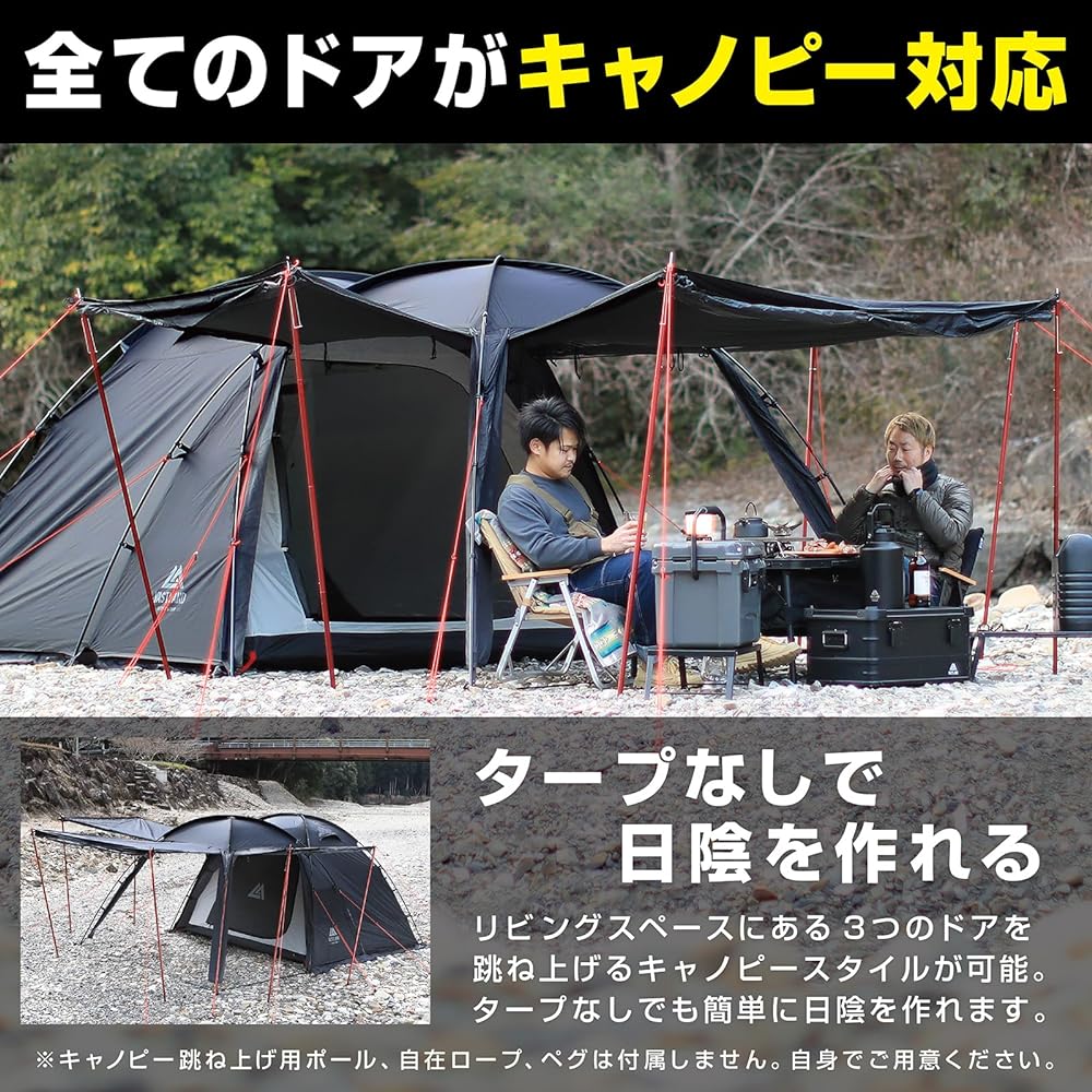 VASTLAND 2 Room Dome Tent S Size 3 Person Easy Setup Shelter Family Tent