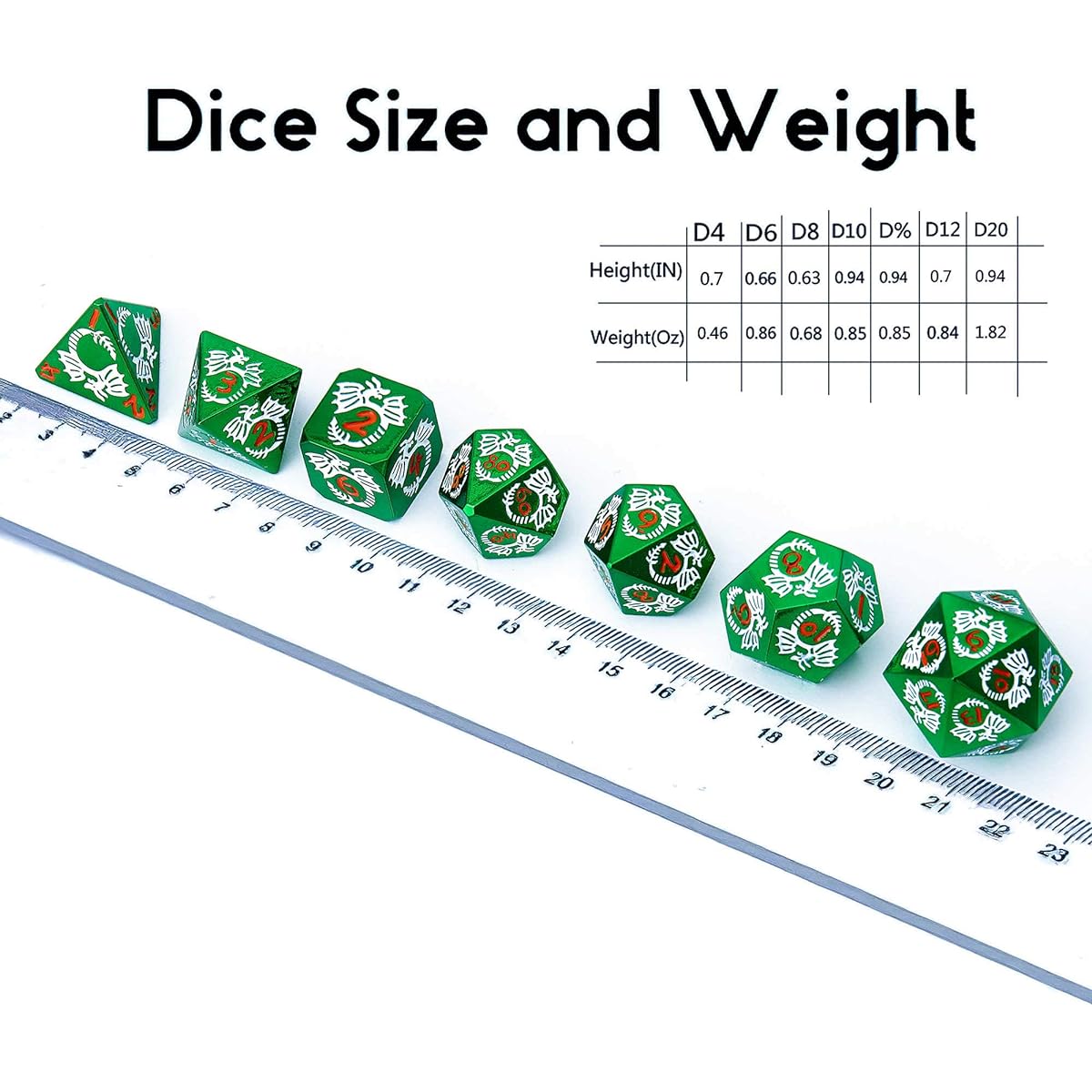 Hongda Tenda DND Metal Dice Set