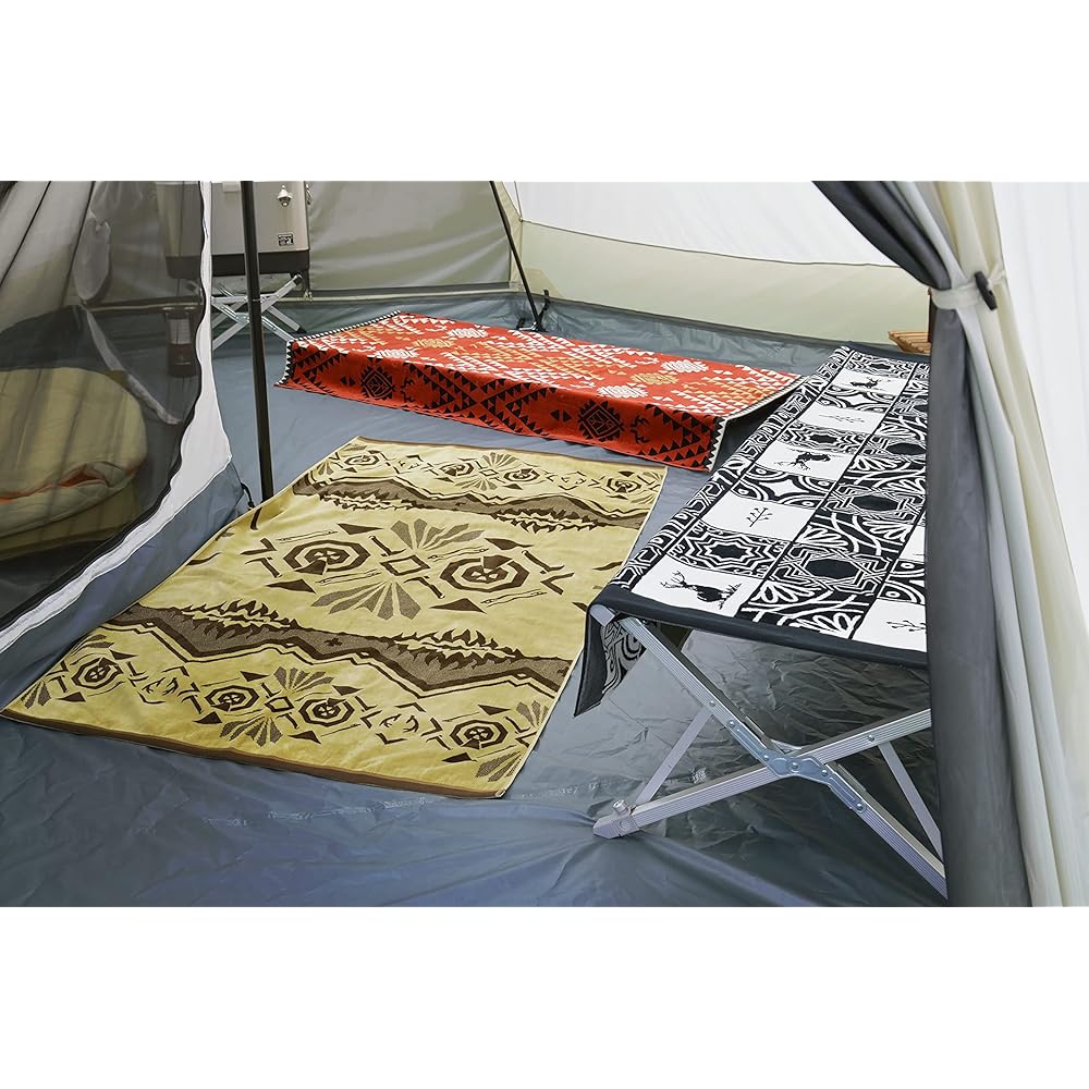 CAPTAIN STAG Large Towel Rug Cover Big Jacquard Towel 180 x 100cm 100% Cotton [Navajo Pattern/Moroccan Tile Pattern] UD-73/UD-74/UD-75