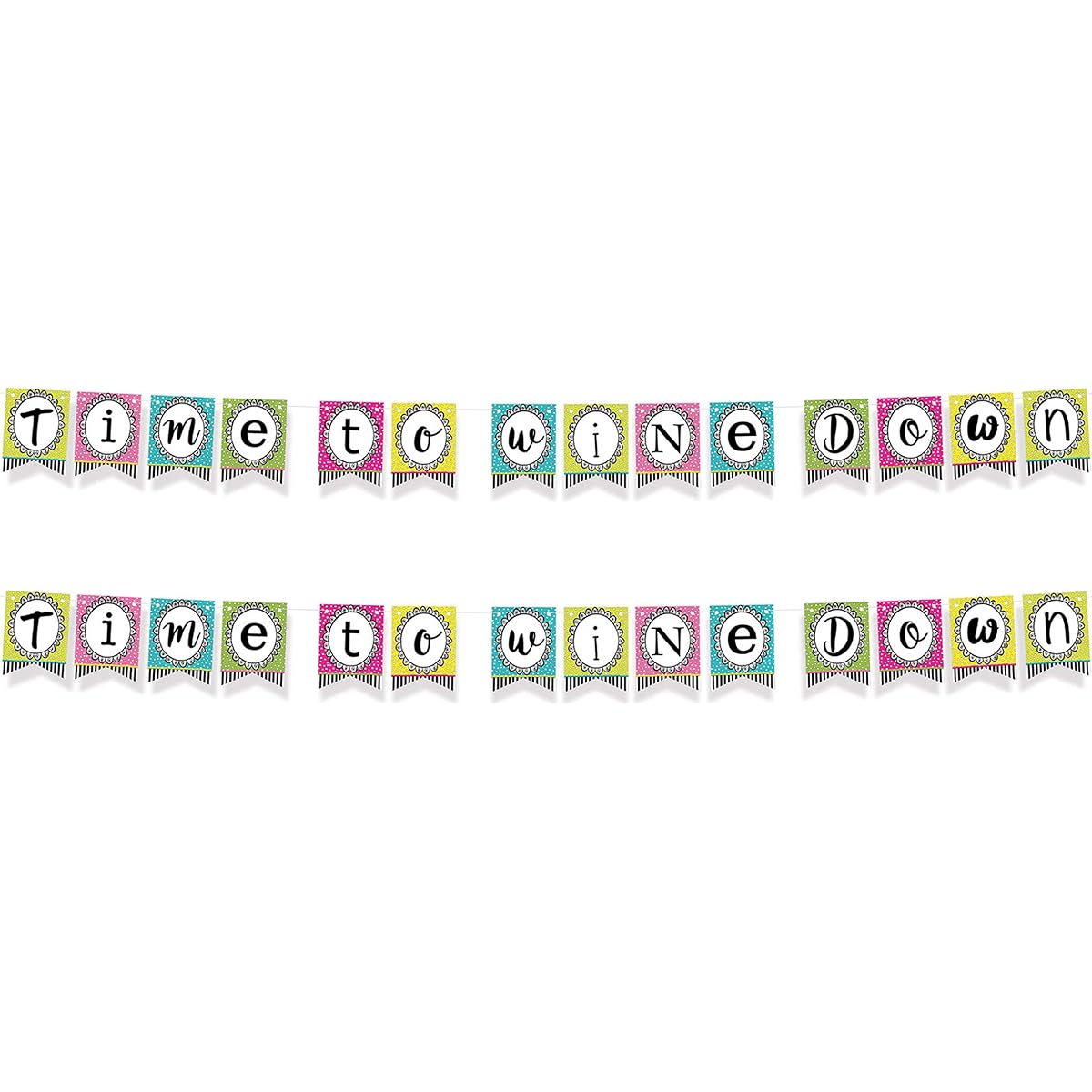 Beistle Dolly Mama's Wine Celebration Banner 2 Pieces Girls Night Out Party Decorations 6" x 8ft White/Black/Green/Pink/Blue/Yellow