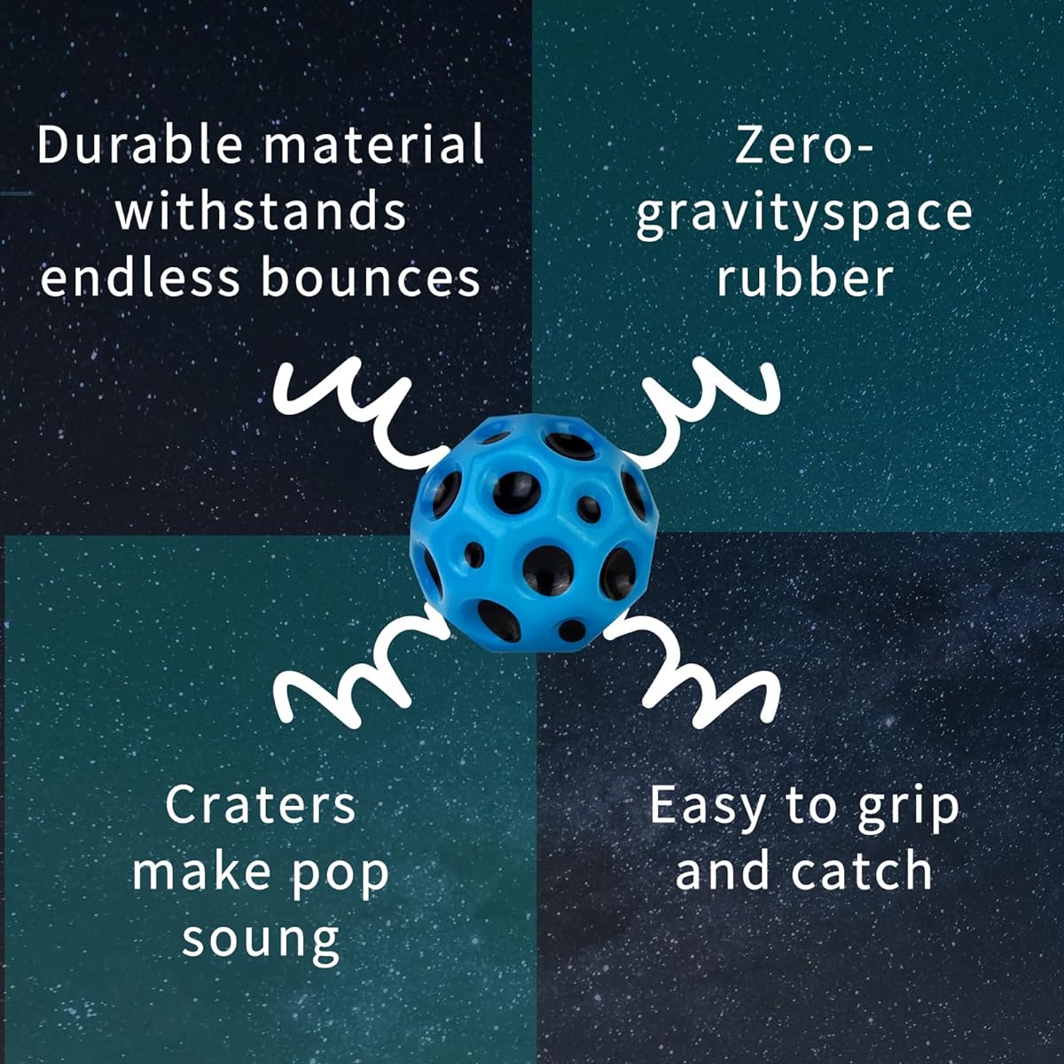 TVMPKIX Space Ball High Elasticity Ball Tk Super Hot Moon Ball for Kids and Adults Improve Hand-Eye Coordination Bubble Ball Space Galaxy Bouncy Ball Easy to Grip and Catch