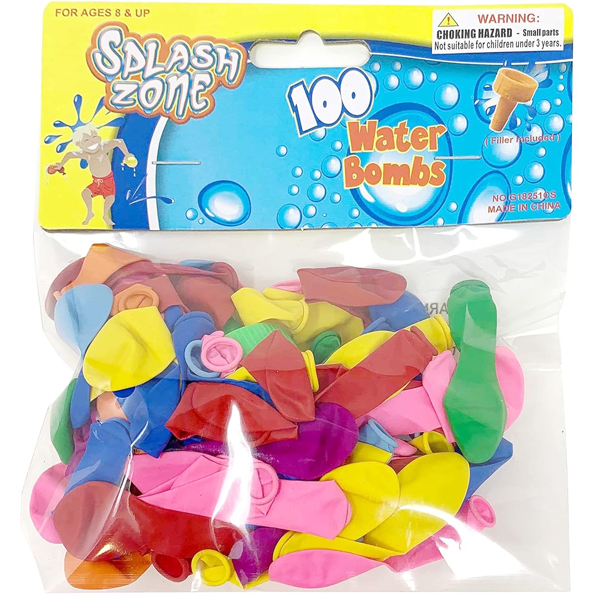 Globos De Agua Water Balloons with Water Balloon Filler, 100 per Pack, Water Balloon Set for Kids, for Water Fights, Kids Water Fun (Set of 4)