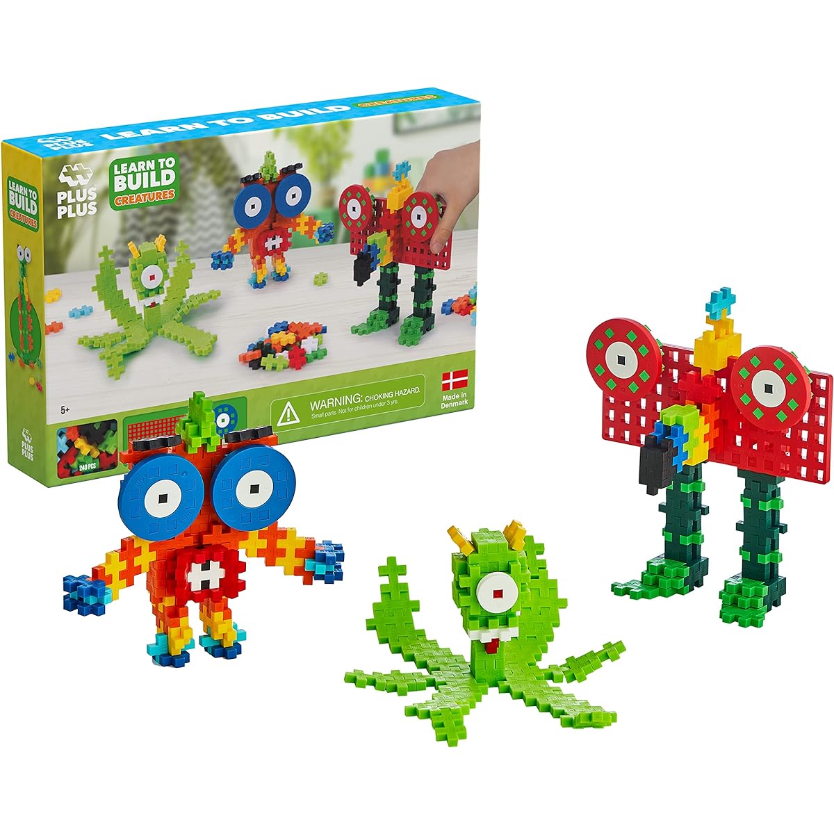 PLUS PLUS - Learn to Make Creatures - 240 Pieces - Construction Building Stem/Steam Toy Interlocking Mini Puzzle Blocks for Kids