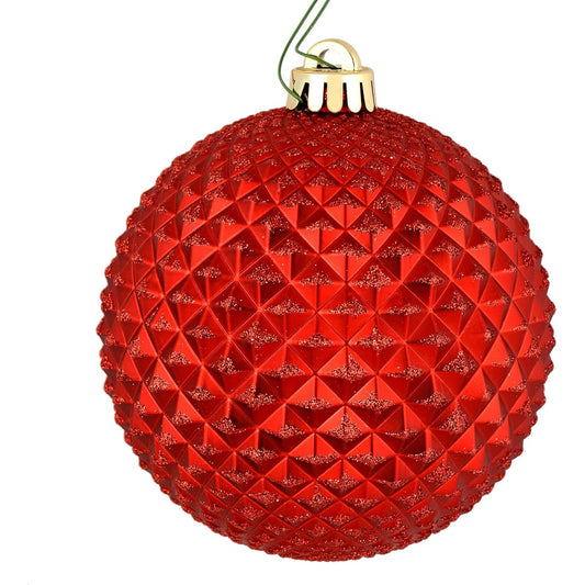 Vickerman 2.75" Red Durian Glitter Ball Ornaments, 12 per pack.