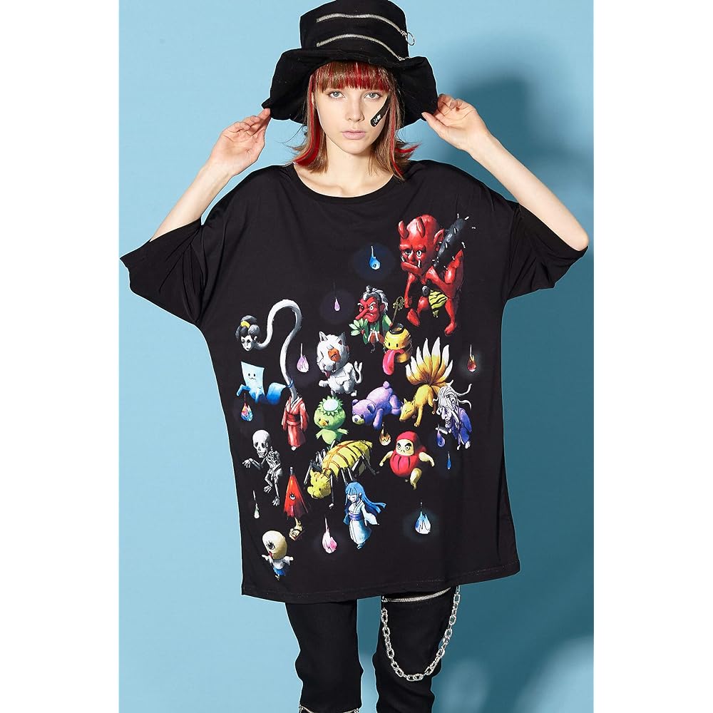 [Ankorock] Splatter check T-shirt-Mega Big 2020SUMMER