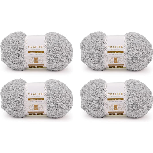 Made by Catherine Cupid's Cloud Yarn - 4 Pack, Gray, Gauge 3 Light