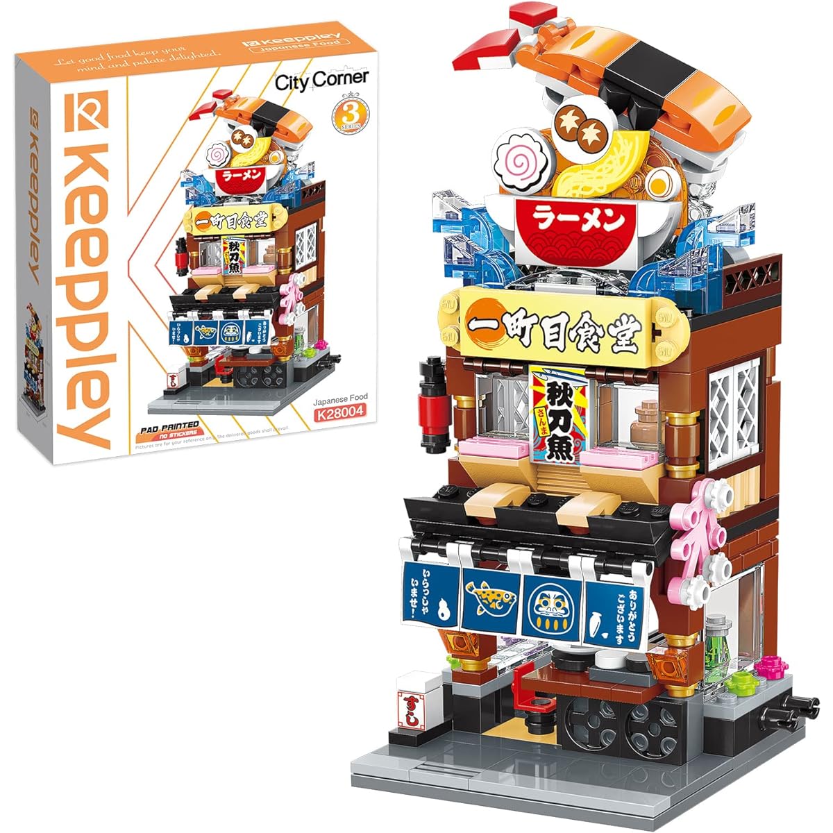 QMAN Building Blocks STEM Toy Gift Japanese Cityscape Sushi Toy Educational Building Blocks Set for Ages 6+ K28004