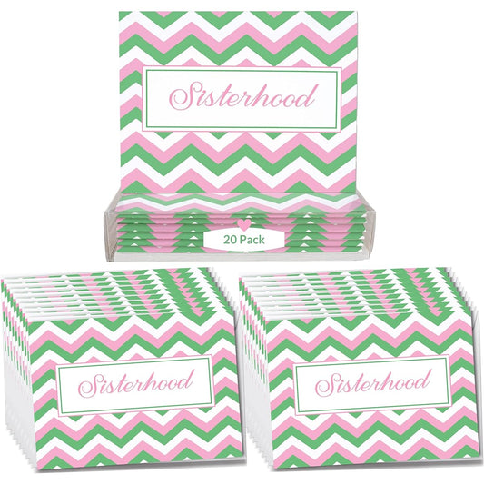 20 Sisterhood Note Cards Pink and Green | Sorority Inspired | Blank Inside