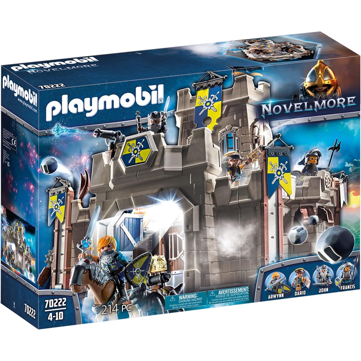 Playmobil 70222 Knights of Novelmore Castle Fortress with Stone Thrower and Water Cannon