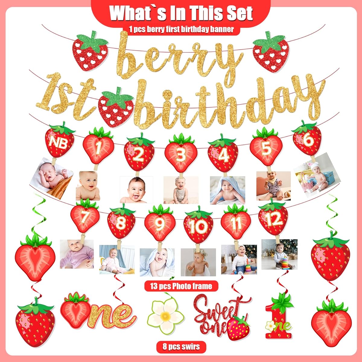 berry first birthday banner