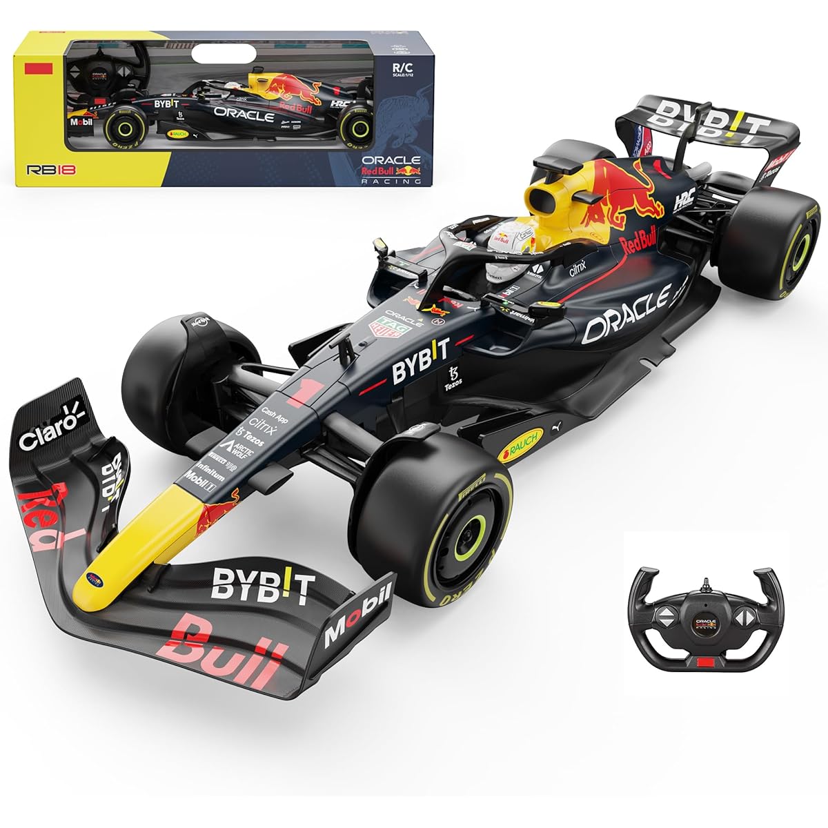Voltz Toys Authentic 1:12 Scale Licensed RedBull RB18 Remote Control Car Model - Super F1 Racing Collection for Kids and Adults - 2.4GHz RC Car for Gift (1:12 Red Bull RB18 NO.1))