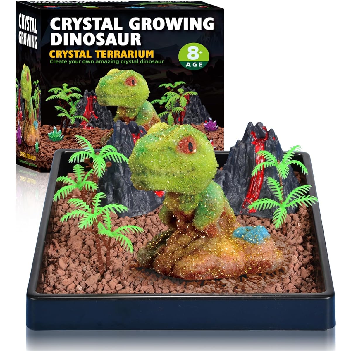 Hamiface Dinosaur Crystal Growing Kit - STEM Science Experiments, Grow Crystal Terrariums for Kids Ages 8-12, DIY Christmas and Birthday Gifts