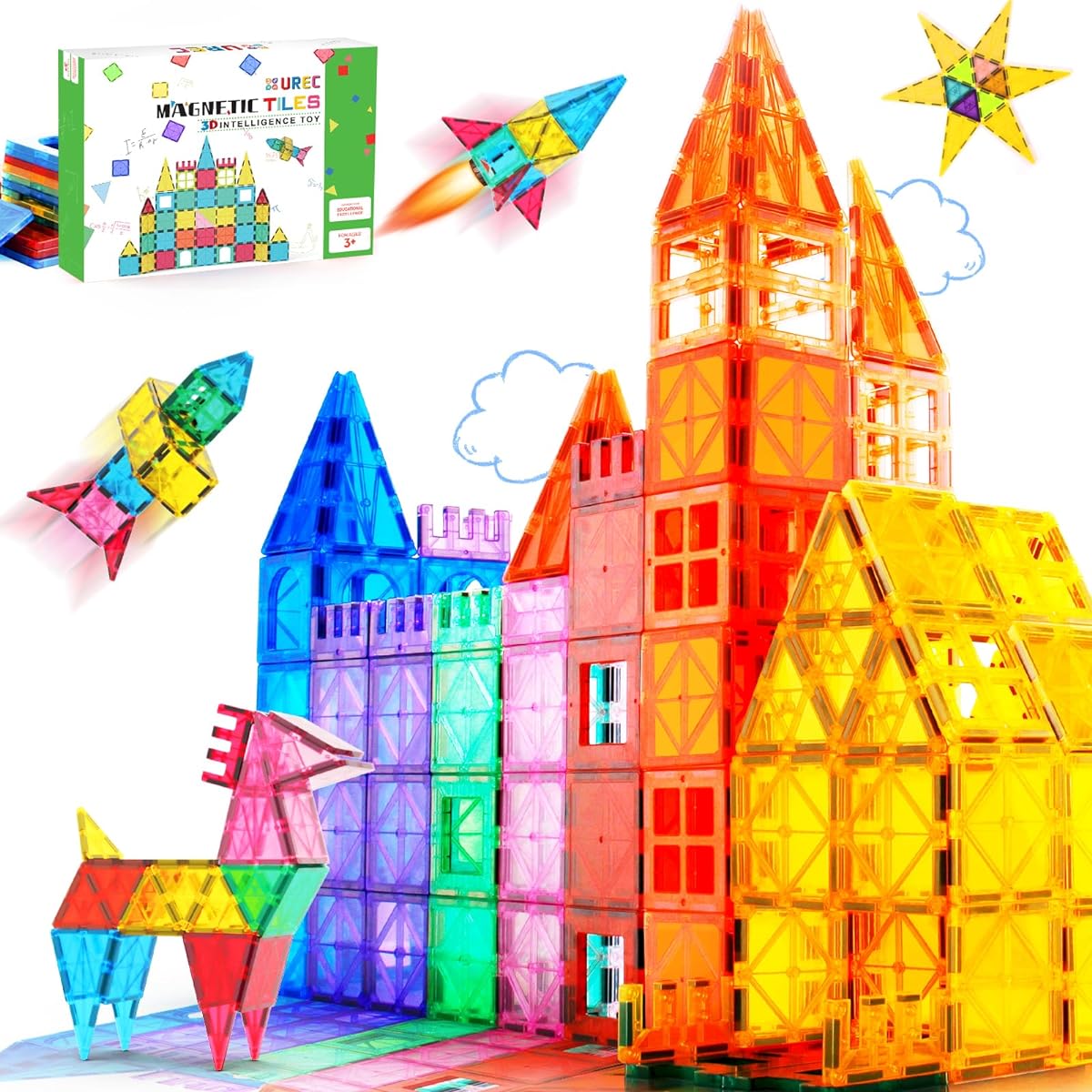 UREC Magnetic Tiles 46 Pieces