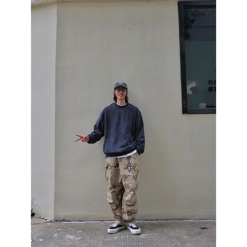 [CHANGE WELL] Men's "2023AW" Vintage Fashion [Washed] Long Sleeve Sweatshirt Plain Sweatshirt Spring/Autumn 100% Cotton