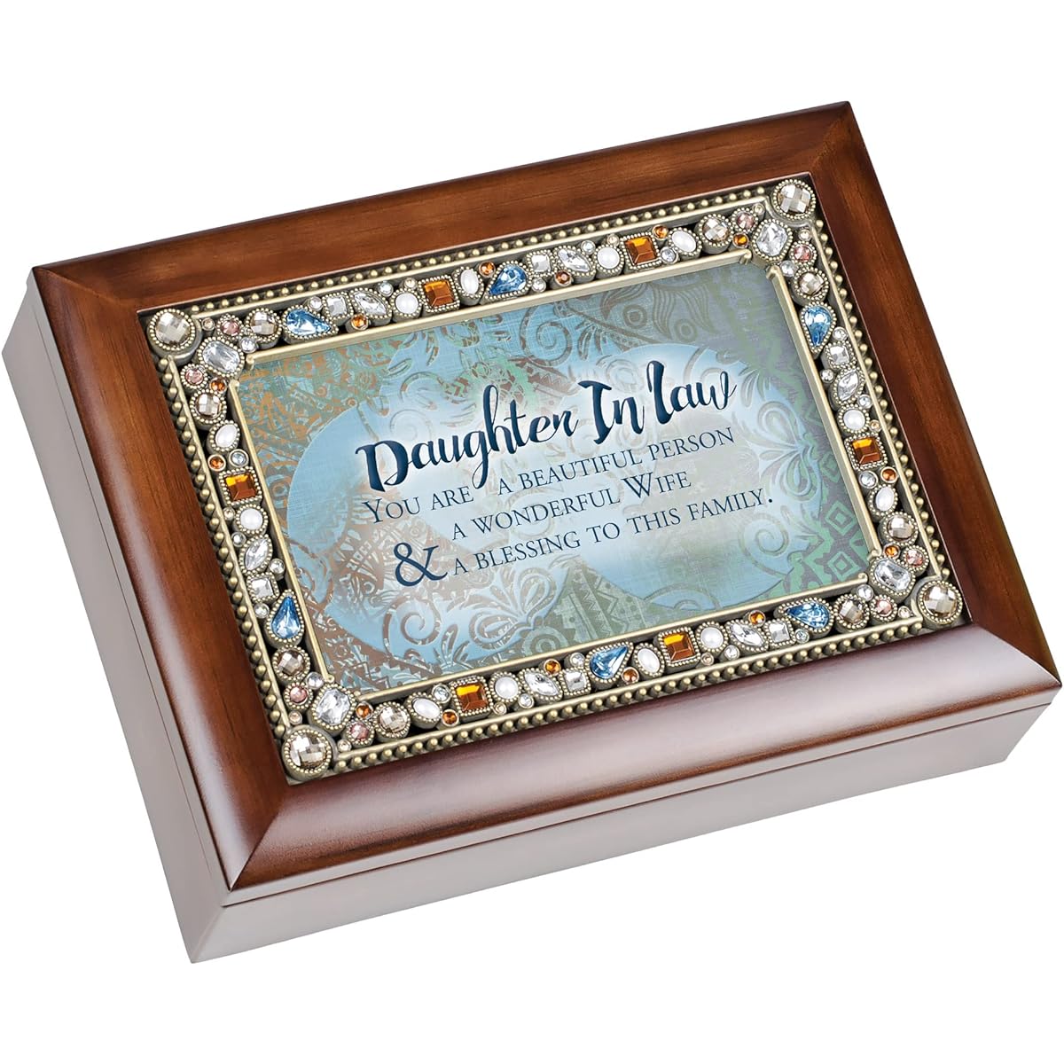 Cottage Garden Daughter in Law Beautiful People Woodgrain Jewelry Music Box You Light Up My Life