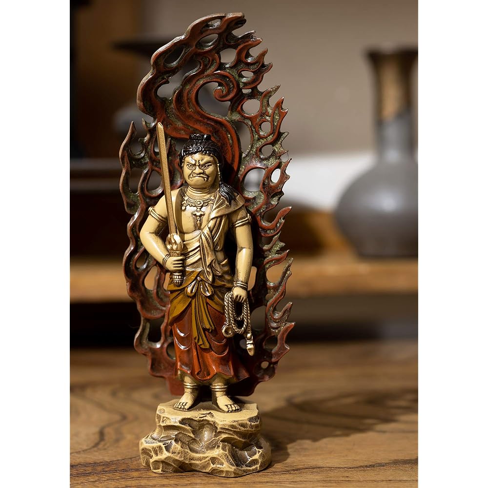 Buddha statue Yellow Fudo Myo-o 15.5cm (painted finish) Buddhist sculptor: Hideun Makita Original model ___ (born in the year of the Rooster) Zodiac guardian principal image Takaoka copperware (Fudo Myouou Y)