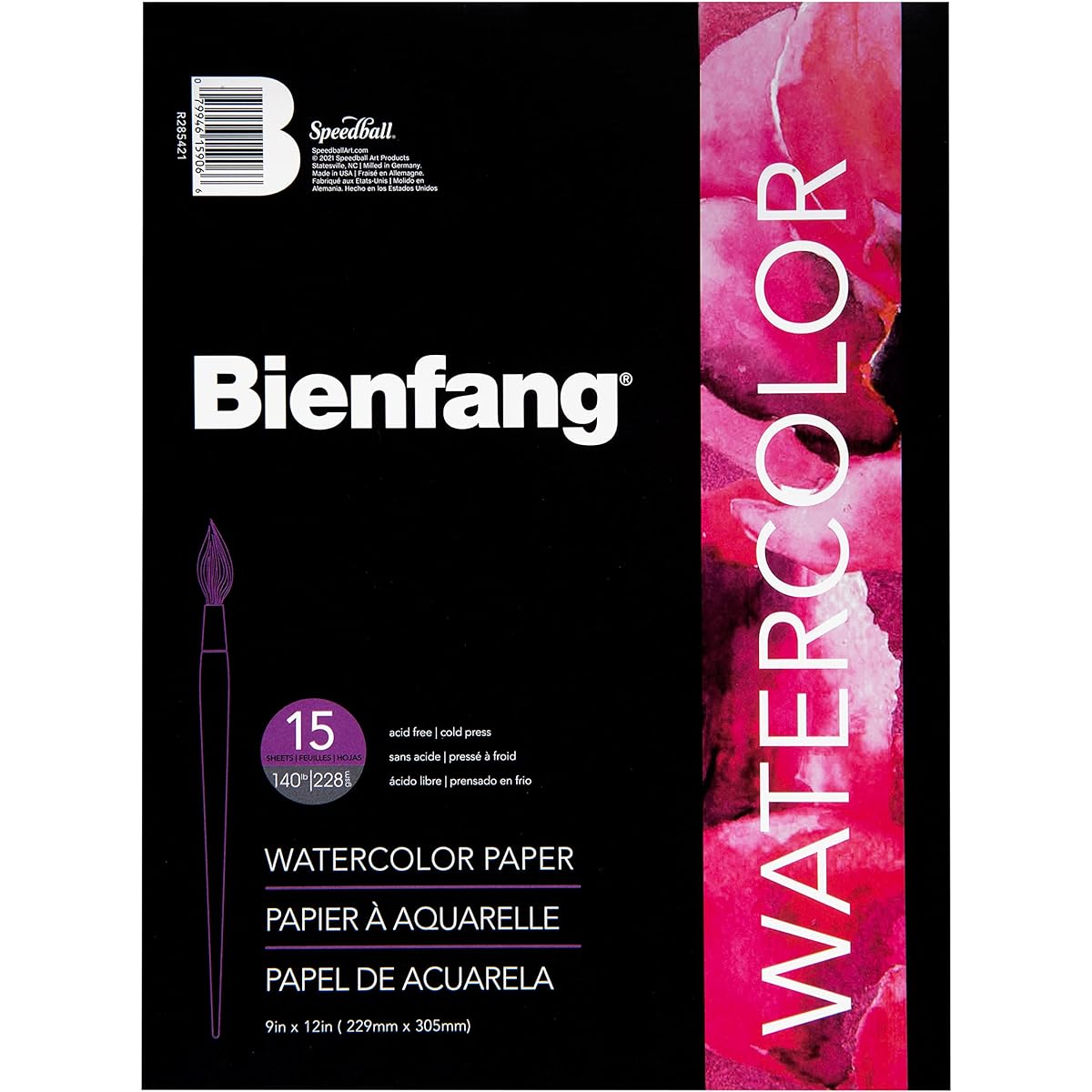 Bienfang Watercolor Paper Pad 9" x 12"-15 Sheets