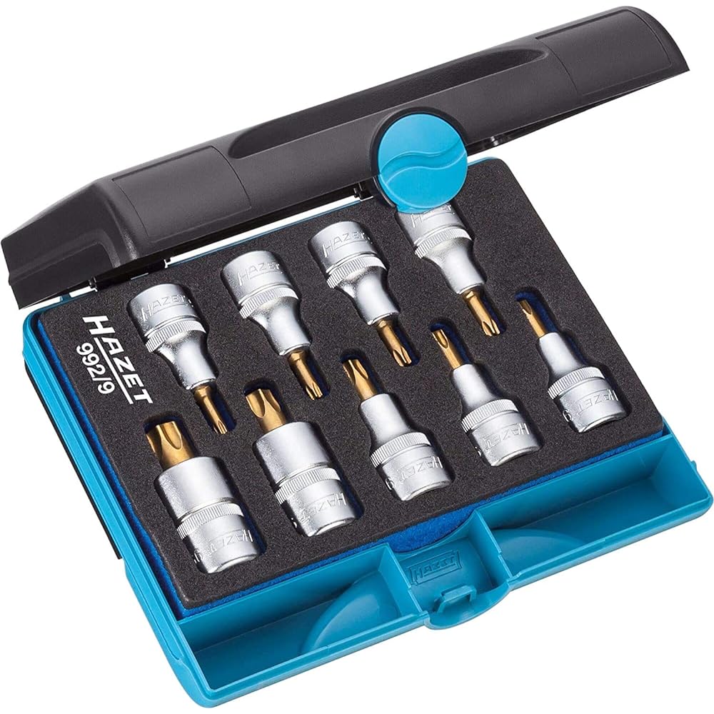 HAZET Torx Driver Insert Socket Set of 9 Blue 185 x 153 x 52 mm [Regular Japanese Import Product] 992/9