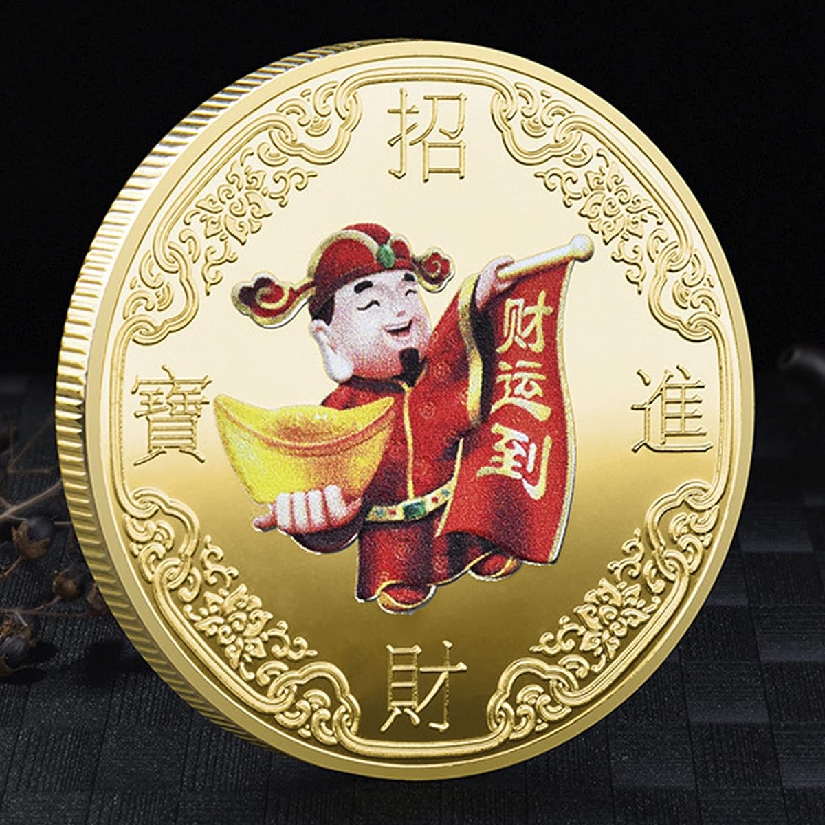 God of wealth, wealth and treasure, lucky coins, lucky charms for scratching lottery tickets