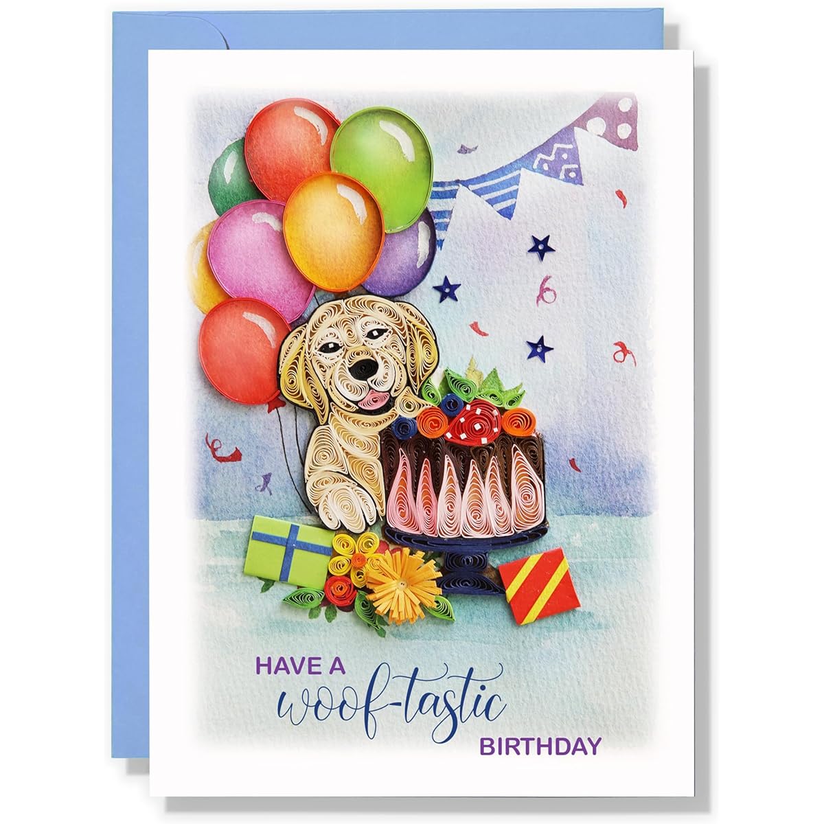 TUMYBee Cute Animal Greeting Cards | Handmade 3D Quilling Cards for Love Friend Mom Birthday Anniversary | Luxury Paper Card Postcard with Envelope (Grandma's Birthday)