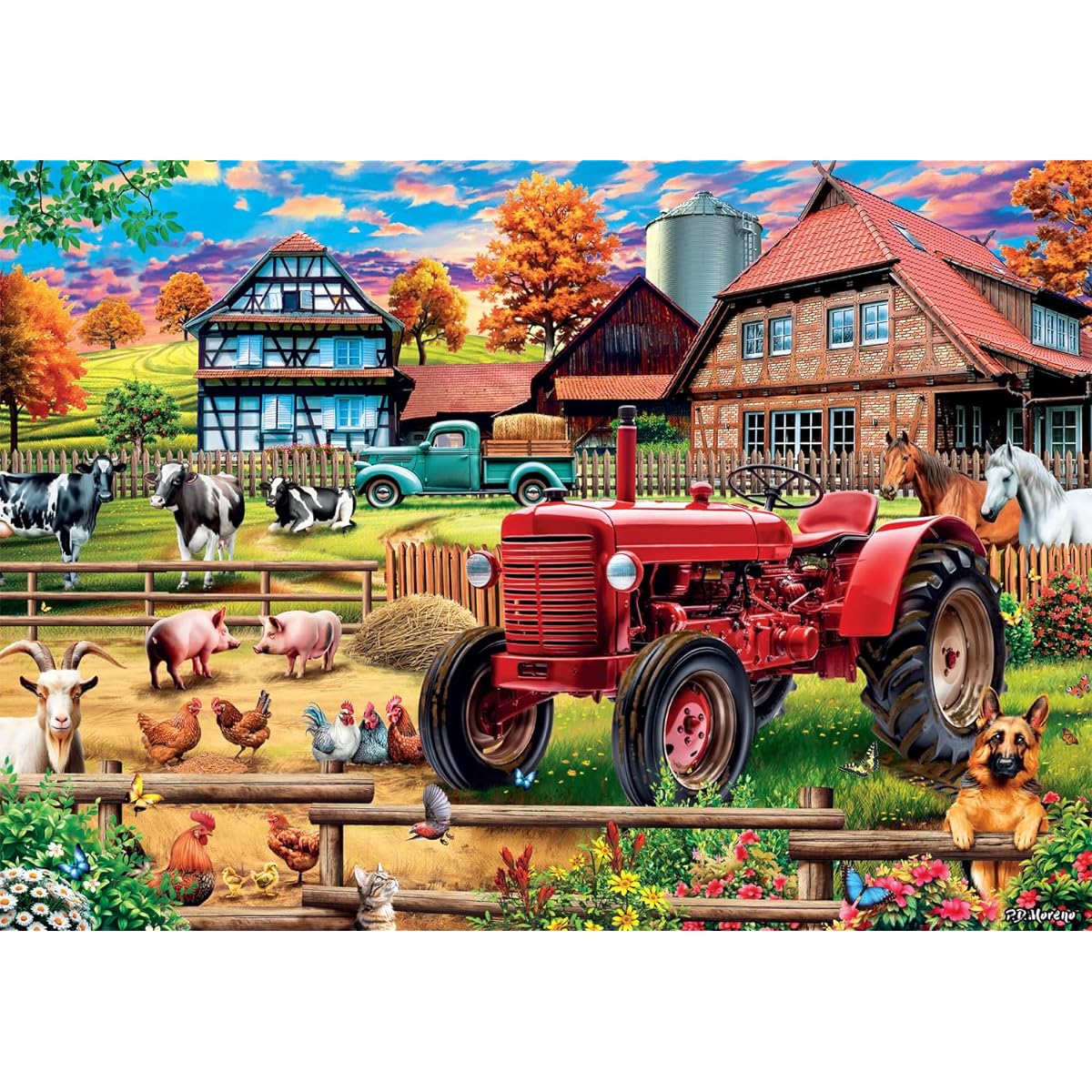 Buffalo Games - Country Life - European Countryside - 500 Piece Jigsaw Puzzle for Adults, Challenging Puzzle, Perfect for Game Night - Finished Size 21.25 x 15.00