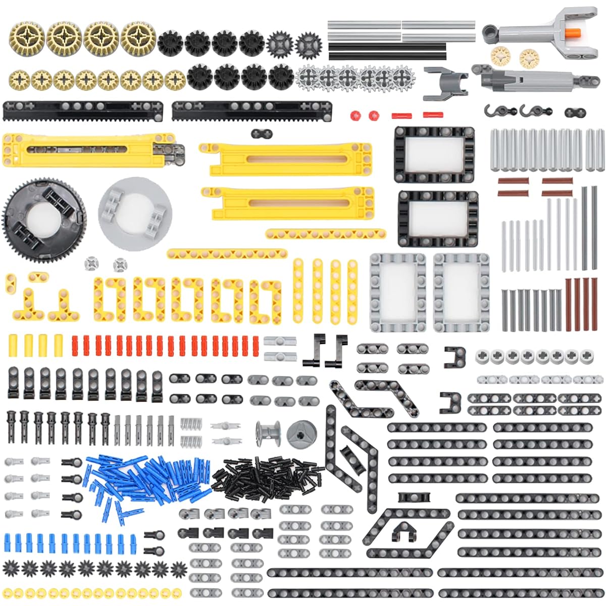 UpGLeuch 498 Pieces Technic Parts Gear Axles and Beams Major Brand Bricks Technic Spare Parts and Pieces Gear and Axle Set Technic Frame Beams and Connectors Pins