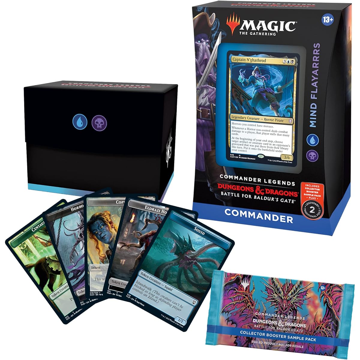 Magic the Gathering Commander Legends: Battle for Baldur's Gate Commander Deck - Mind Flayarrrs + Collector Booster Sample Pack