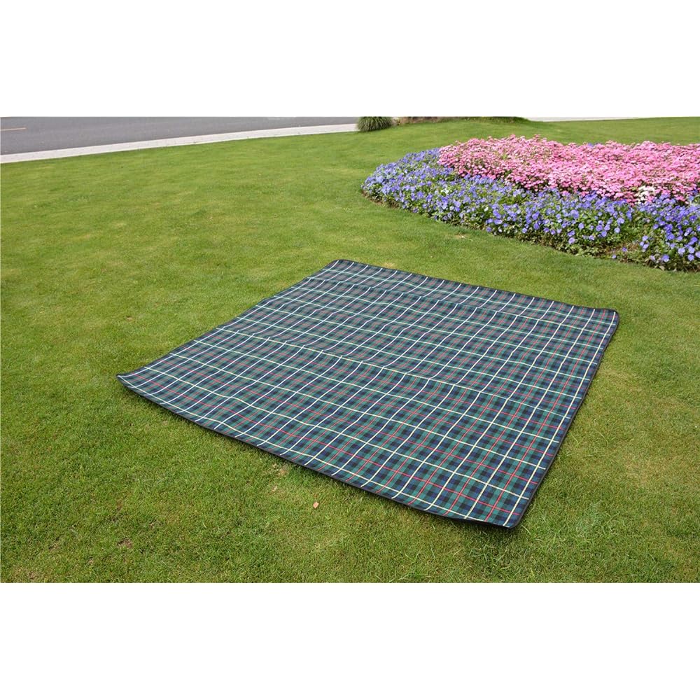 Blue Giraffe Leisure Sheet, Thick Picnic Sheet, Large Size, 200X200cm, 3 Layer Structure, Leisure Mat, Outdoor Cushion, Waterproof, Stylish, Checkered Pattern, Washable, Fireworks Festival, Sports Day, Excursion