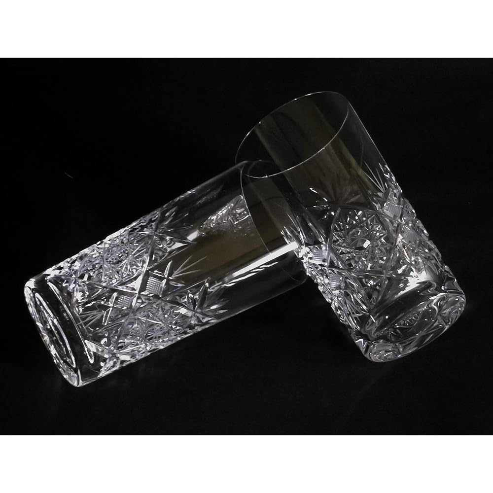 Bohemian Glass Hand Cut Tumbler Set of 2 25925/41448/240/2